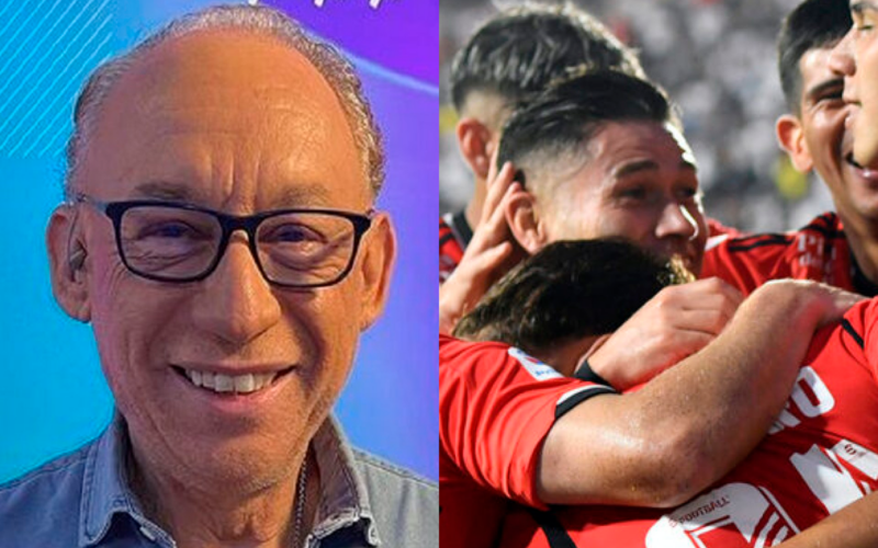 A mano izquierda se puede ver un primer plano al rostro sonriente de Mauricio Israel, mientras que en el sector derecho aparecen los futbolistas de Colo-Colo abrazados celebrando un gol durante la temporada 2023.