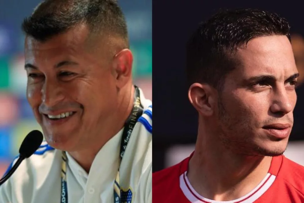 Imagen doble con los rostros de Jorge Almirón e Iván Marcone