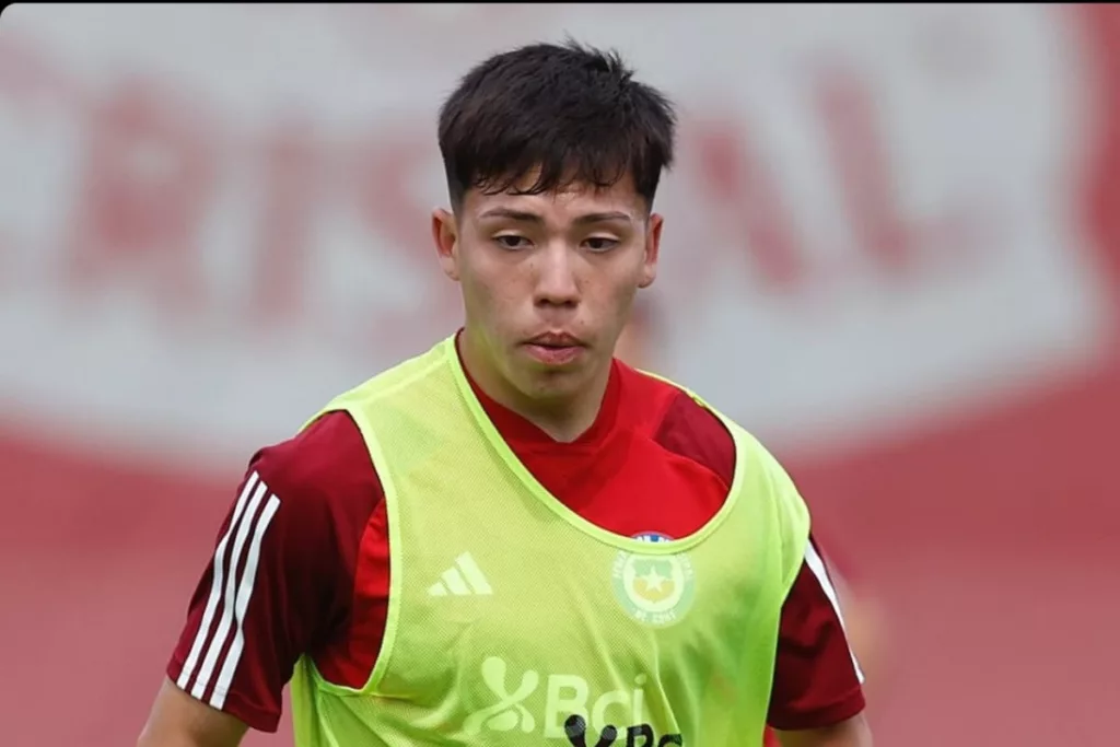 Leandro Hernández entrenando con la Selección Chilena Sub-23.