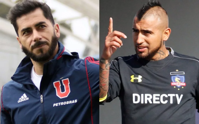 Primer plano a Johnny Herrera y Arturo Vidal