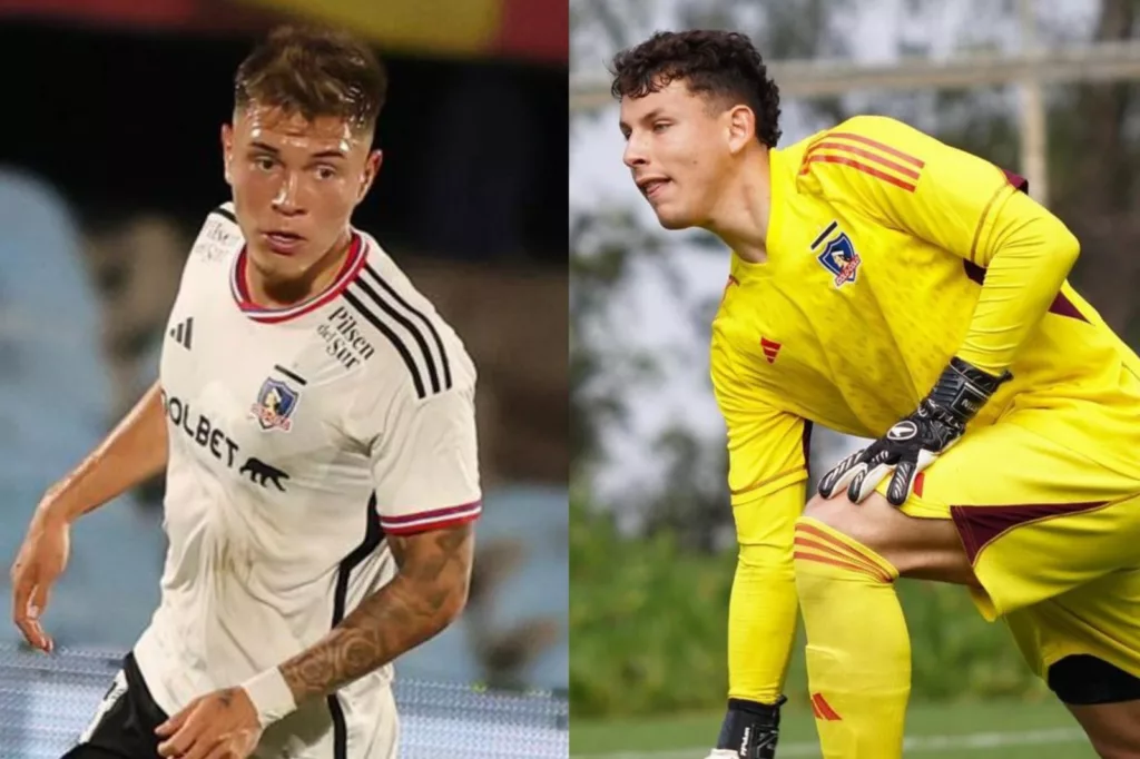 Lucas Soto y Martín Ballesteros jugando partidos con la camiseta de Colo-Colo.