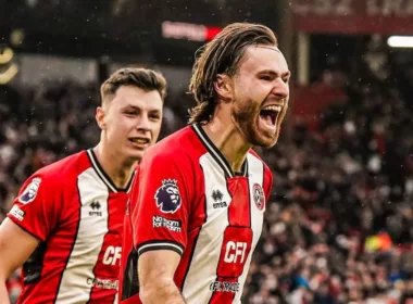 Ben Brereton celebrando su gol con Sheffield United