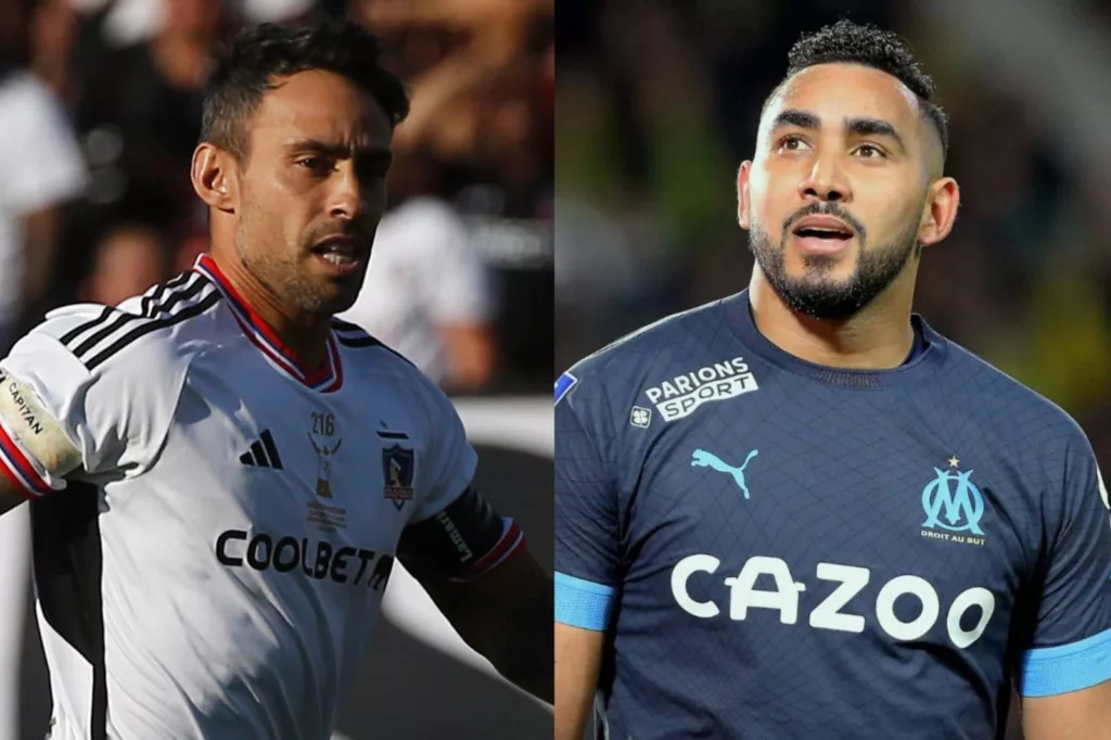 Primer plano a Jorge Valdivia y Dimitri Payet