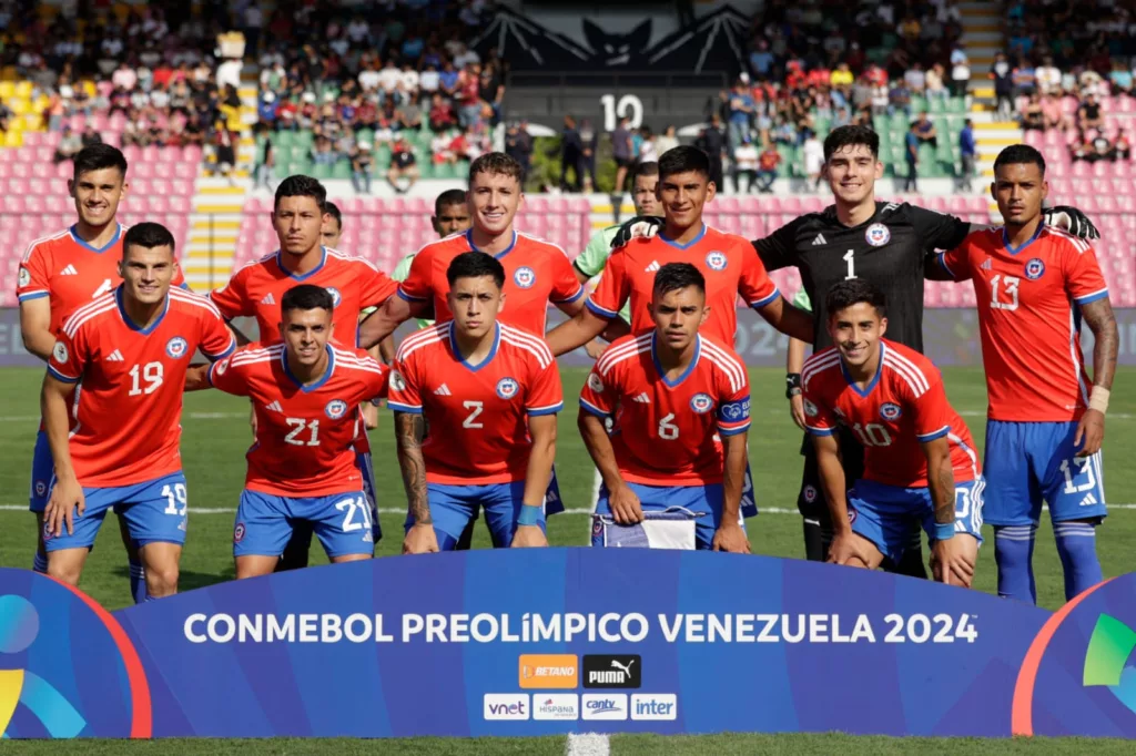 Formación titular de la Selección Chilena Sub-23 en el partido frente a Perú.