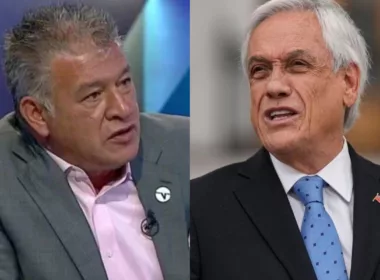 Primer plano de Claudio Borghi y Sebastián Piñera.