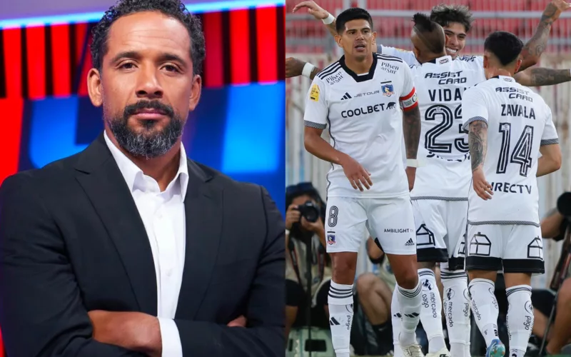 Primer plano de Jean Beausejour. Jugadores de Colo-Colo abrazándose.