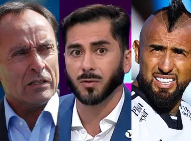 Primer plano de Jaime Pizarro, Johnny Herrera y Arturo Vidal.