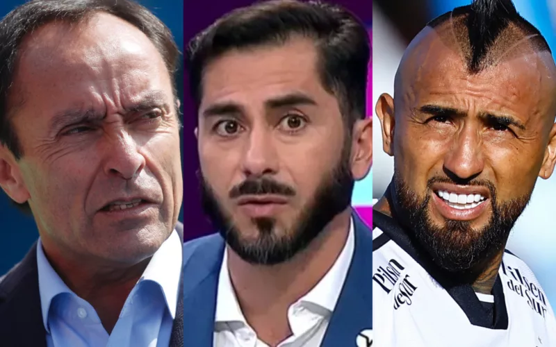 Primer plano de Jaime Pizarro, Johnny Herrera y Arturo Vidal.