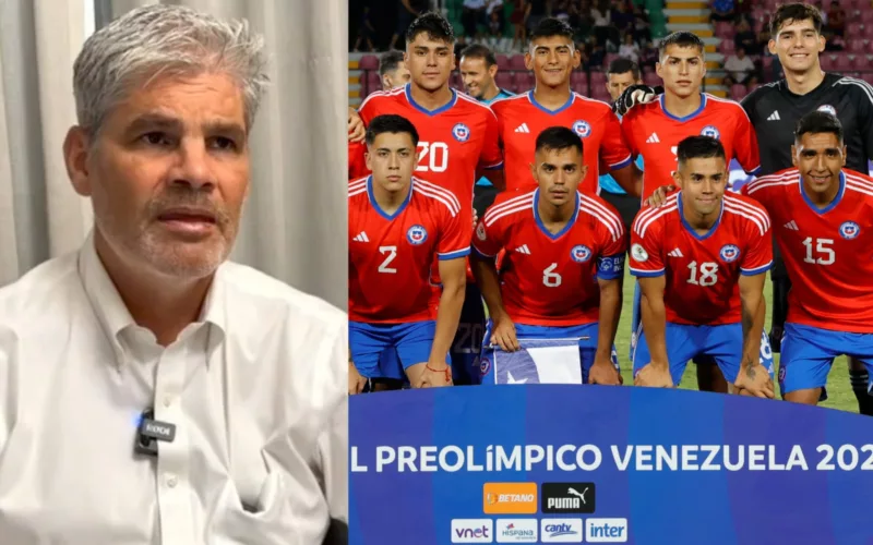 Primer plano a Juan Cristóbal Guarello y la formacióm titular de la Selección Chilena Sub-23