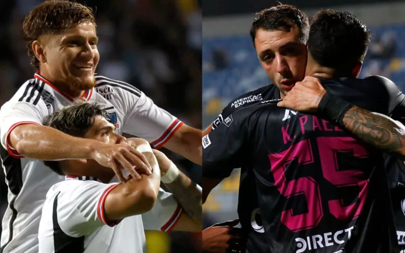 Jugadores de Colo-Colo e Independiente del Valle celebrando un gol