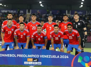 Foto de la formación titular de la Selección Chilena Sub-23