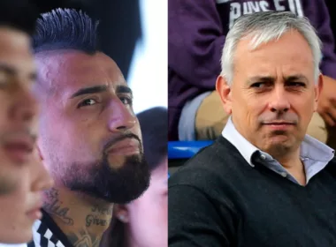 Primer plano a los rostros de Arturo Vidal y Fernando Felicevich