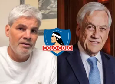 Primer plano en el rostro de Juan Cristóbal Guarello y Sebastián Piñera