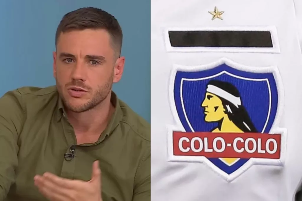 Primer plano a Gonzalo Fouillioux con el escudo de Colo-Colo