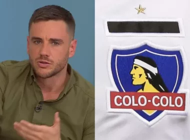 Primer plano a Gonzalo Fouillioux con el escudo de Colo-Colo