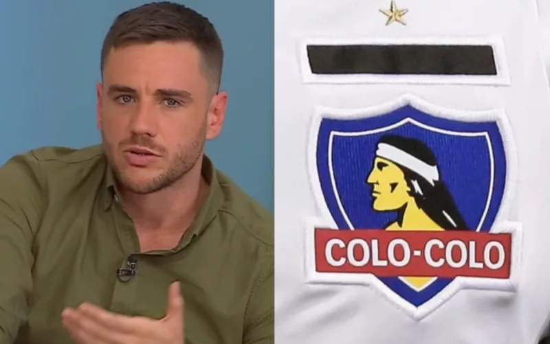 Primer plano a Gonzalo Fouillioux con el escudo de Colo-Colo