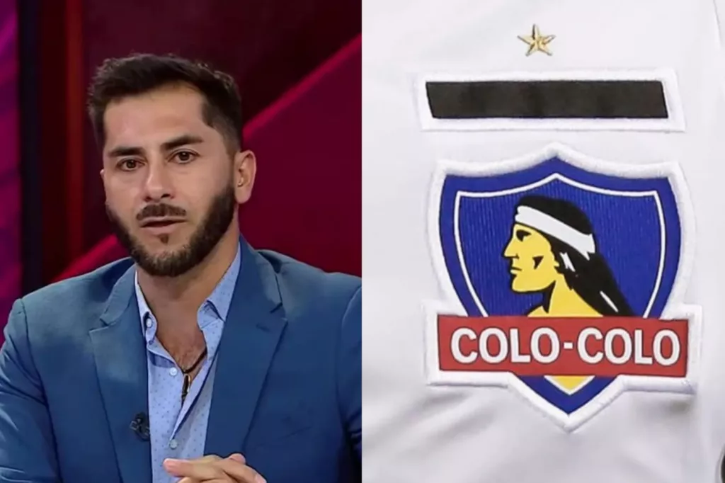 Johnny Herrera en Todos Somos Técnicos y el escudo de Colo-Colo