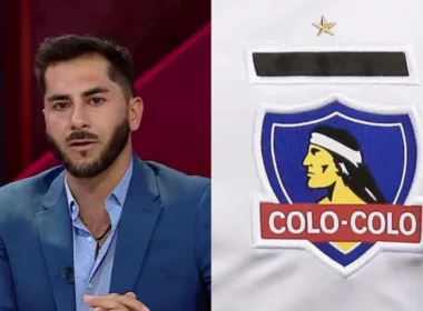 Johnny Herrera en Todos Somos Técnicos y el escudo de Colo-Colo