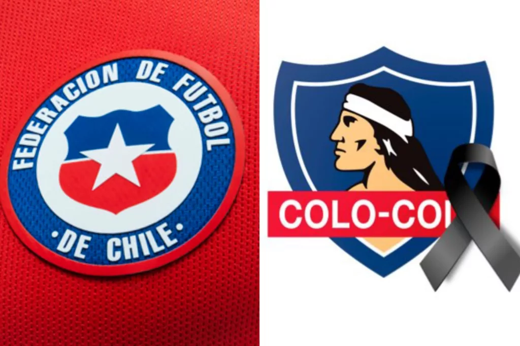 Escudo Selección Chilena y Colo-Colo con luto.