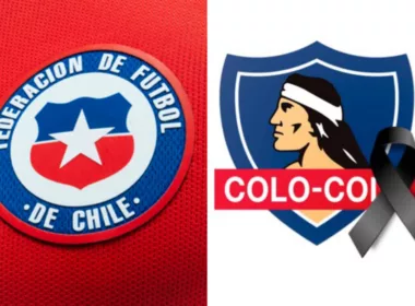 Escudo Selección Chilena y Colo-Colo con luto.