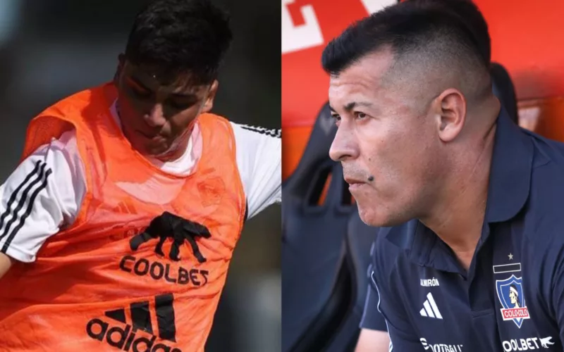 Primer plano a Damián Pizarro en un entrenamiento y Jorge Almirón en la banca de Colo-Colo.