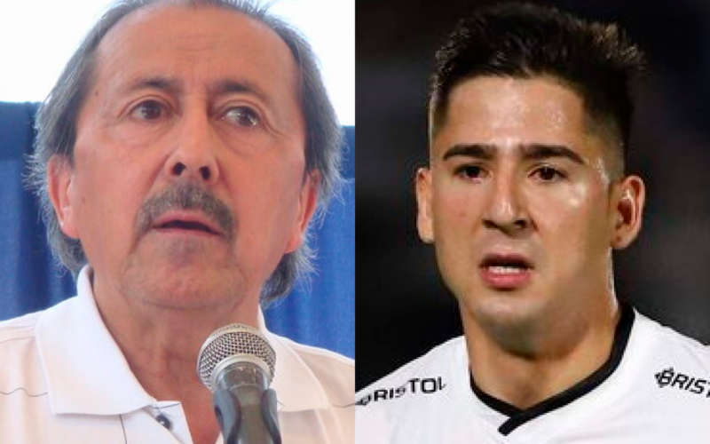 Primer plano a los rostros de Leonardo Véliz y Guillermo Paiva, ex futbolista y nuevo refuerzo de Colo-Colo de cara a la temporada 2024, respectivamente.