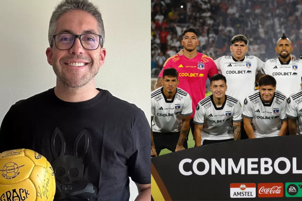 Primer plano de Jorge Gómez 'Pelotazo'. Jugadores de Colo-Colo formados para una foto.