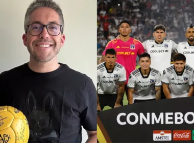 Primer plano de Jorge Gómez 'Pelotazo'. Jugadores de Colo-Colo formados para una foto.