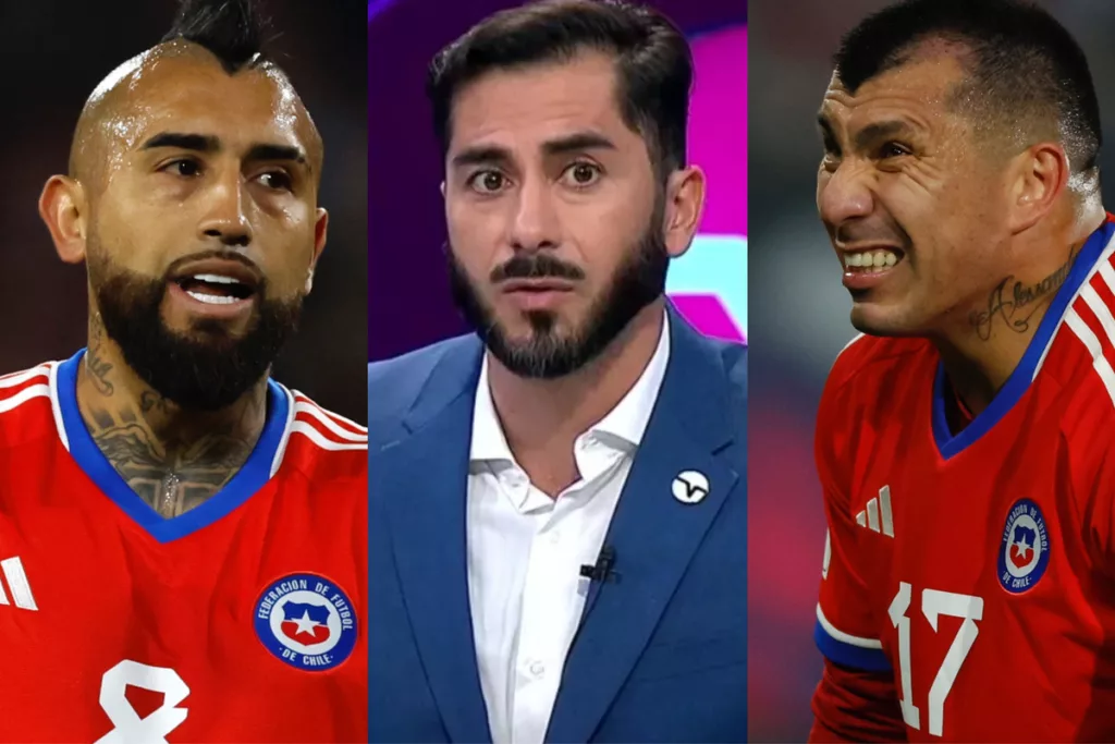 Primer plano de Arturo Vidal, Johnny Herrera y Gary Medel.