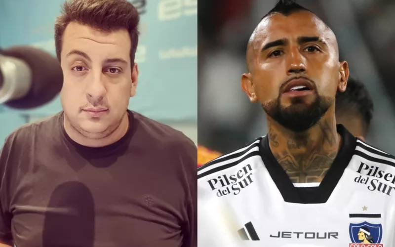 Primer plano de Lucas Schmidt y Arturo Vidal.