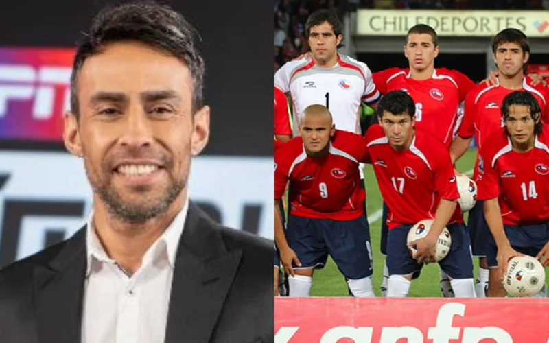 Primer plano de Jorge Valdivia. Jugadores de La Roja posando para una foto.