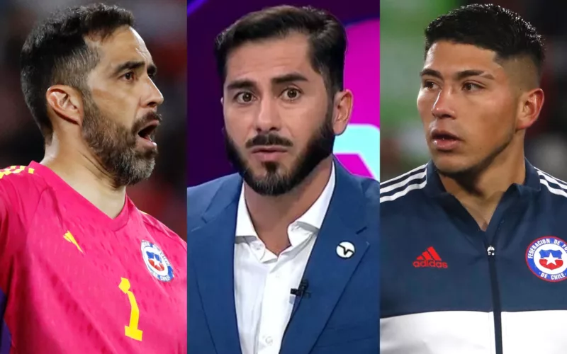 Primer plano de Claudio Bravo, Johnny Herrera y Brayan Cortés.