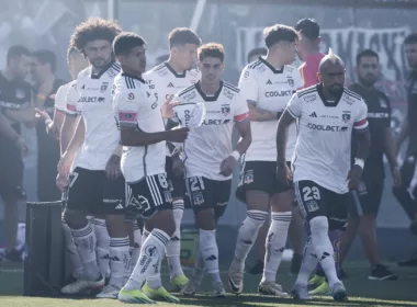 Jugadores de Colo-Colo en el Estadio Monumental.