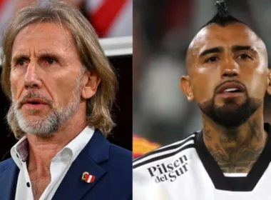 Imagen doble de Ricardo Gareca y Arturo Vidal