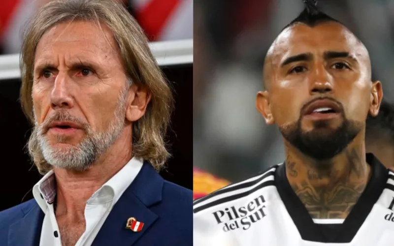 Imagen doble de Ricardo Gareca y Arturo Vidal