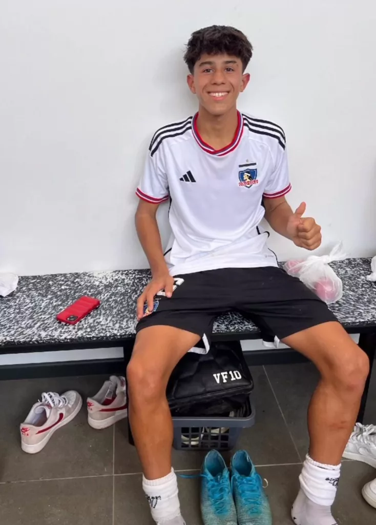 Valentino Fernández tras su debut con Colo-Colo Sub-15.