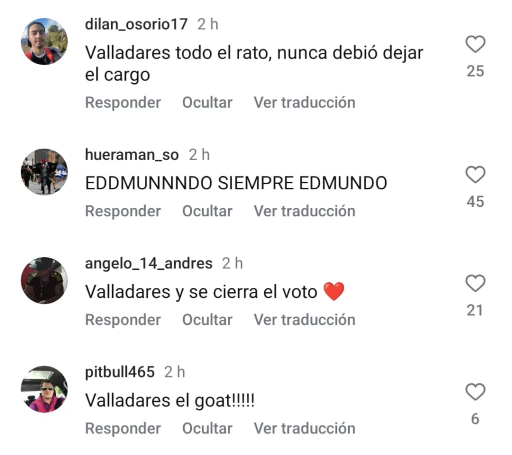 Hinchas de Colo-Colo piden el retorno de Edmundo Valladares.