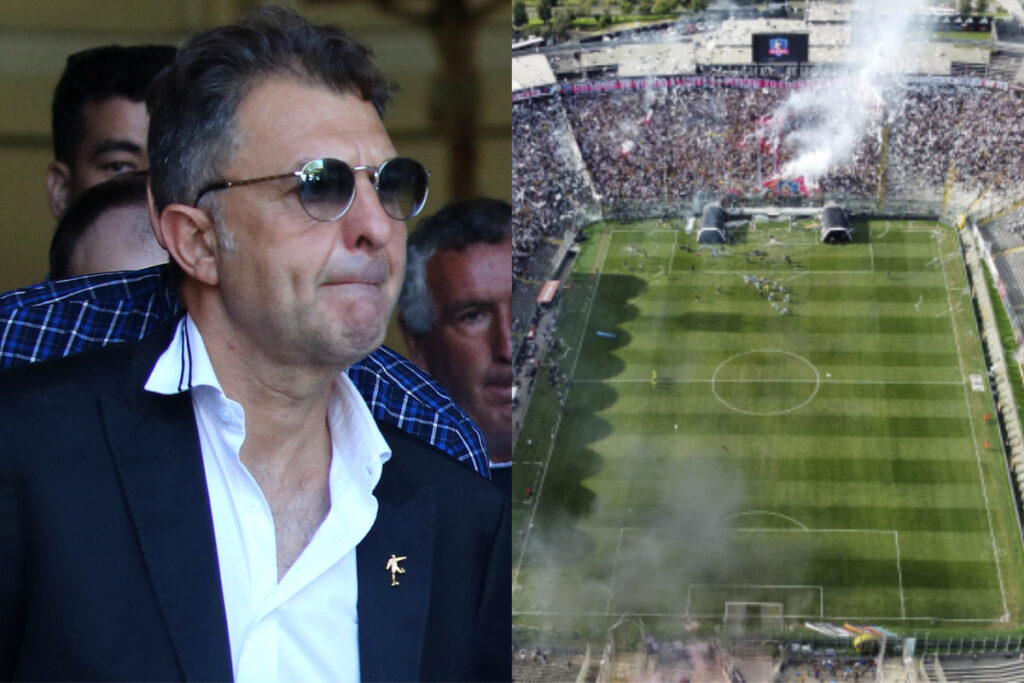 Primer plano de Aníbal Mosa. Estadio Monumental repleto.