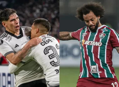 Carlos Palacios celebrando un gol con Lucas Cepeda y Marcelo.