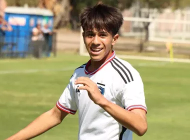 Valentino Fernández tras anotar su primer gol con Colo-Colo