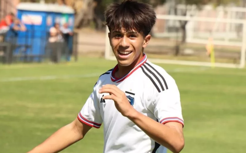 Valentino Fernández tras anotar su primer gol con Colo-Colo