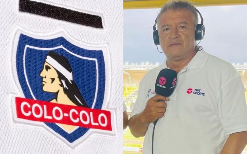 Primer plano a Claudio Borghi y el escudo de Colo-Colo