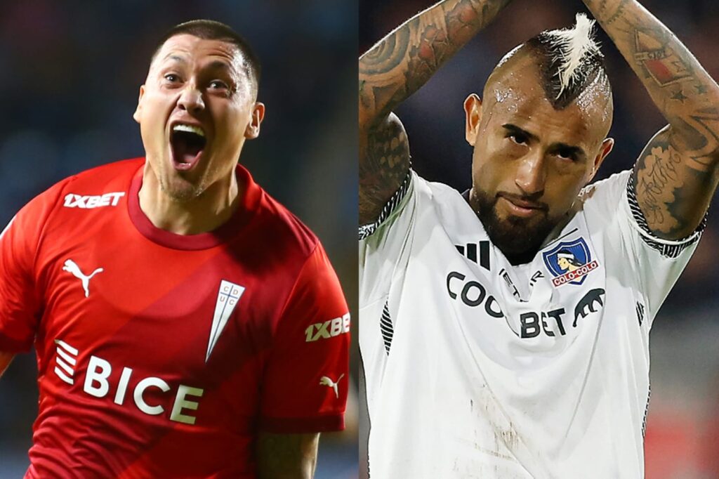 Primer plano a Nicolás Castillo y Arturo Vidal