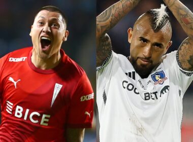 Primer plano a Nicolás Castillo y Arturo Vidal