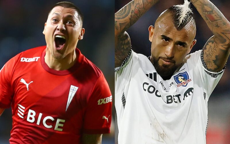 Primer plano a Nicolás Castillo y Arturo Vidal