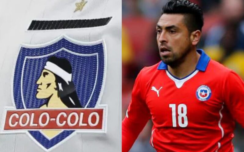 Gonzalo Jara con la Selección Chilena y el escudo de Colo-Colo