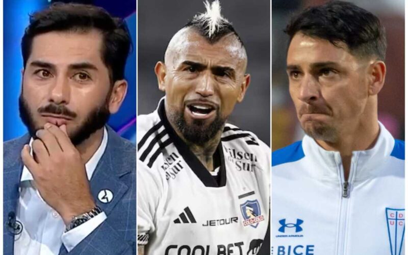 Primer plano al actual comentarista deportivo, Johnny Herrera, sumado a los futbolistas de Colo-Colo y Universidad Católica, Arturo Vidal y Fernando Zampedri, respectivamente.