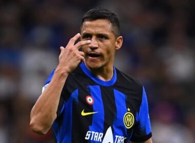 Primer plano a Alexis Sánchez con camiseta del Inter de Milán.