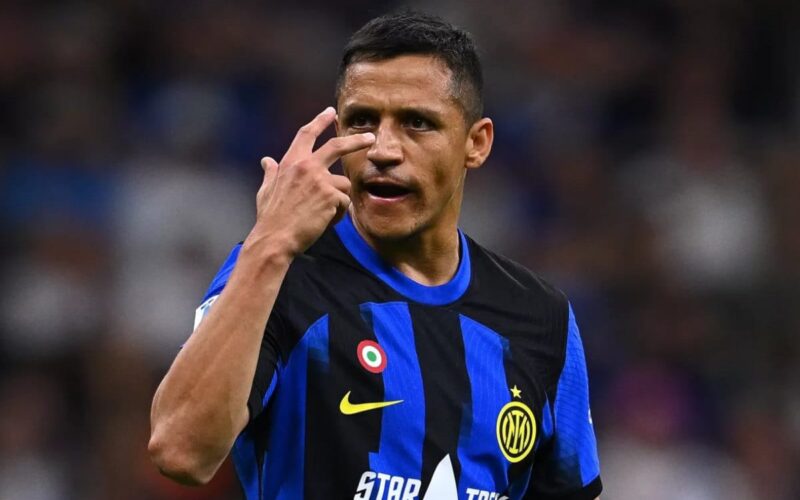 Primer plano a Alexis Sánchez con camiseta del Inter de Milán.