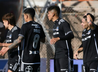 Jugadores de Colo-Colo en el partido frente a Cobresal